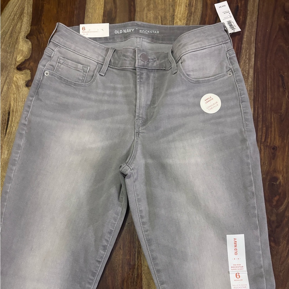 Old Navy Mid Rise Light Gray Women's Jeans